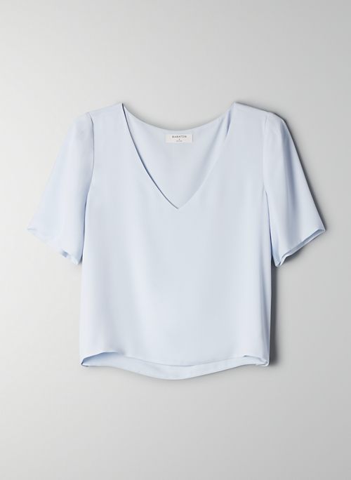 RANDY BLOUSE - Cropped, short-sleeve V-neck blouse