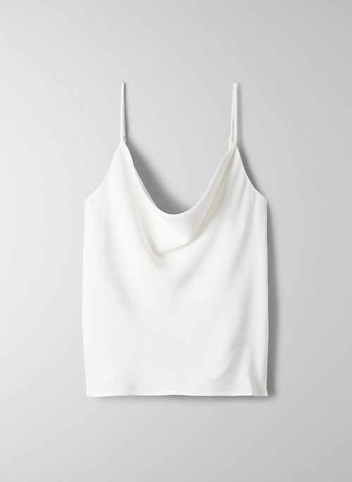 white satin cowl neck cami