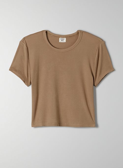 BLISS CROPPED T-SHIRT - Cropped, ribbed t-shirt