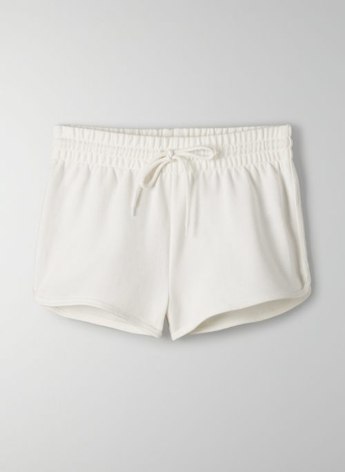 womens white fleece shorts