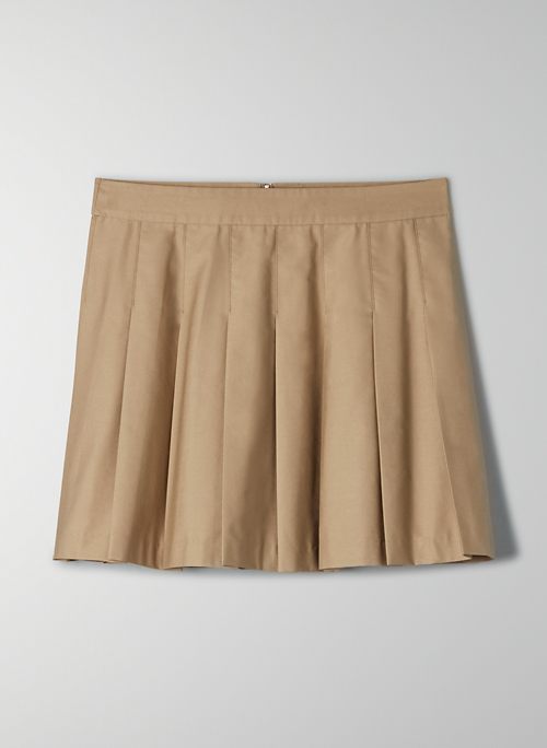 OLIVE MINI 15" SKIRT - High-waisted, pleated mini skirt