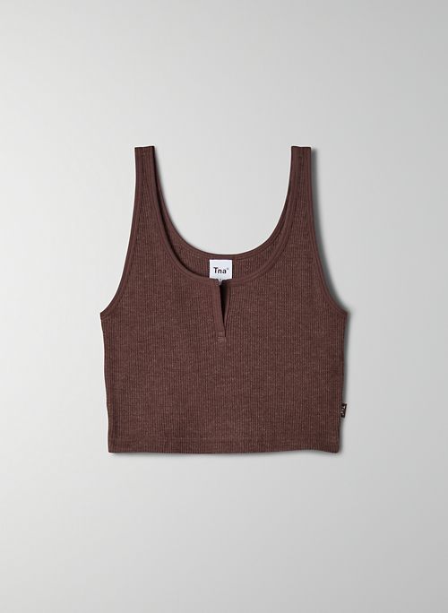 WAFFLE NOTCH TANK - Cropped, thermal tank top