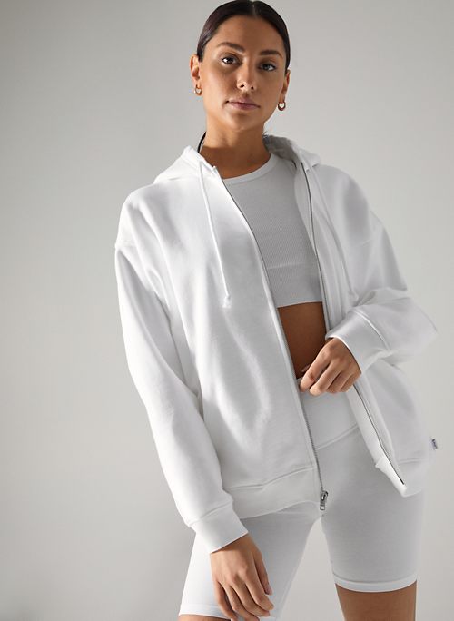 white sweater zip up