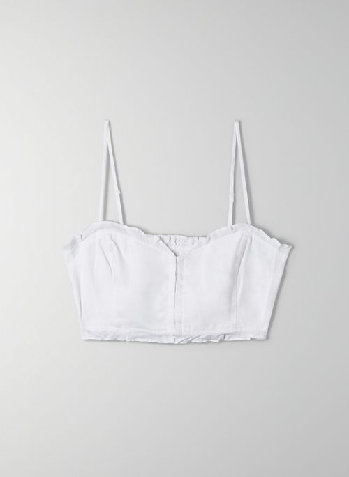 OHARA CAMISOLE - Cropped, organic linen, bustier camisole