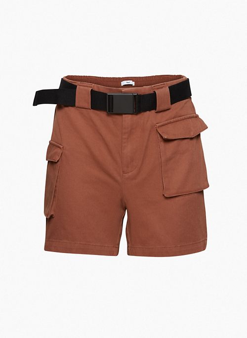 CARGO 5" SHORT - High-waisted, belted cargo shorts