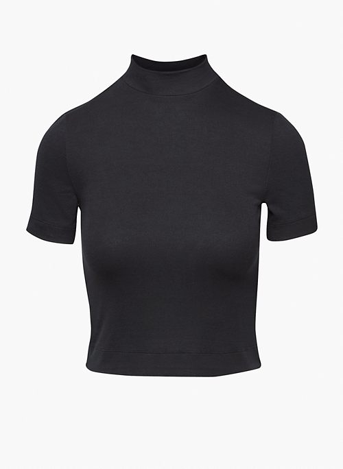 GONZALO T-SHIRT - Ribbed mock-neck t-shirt