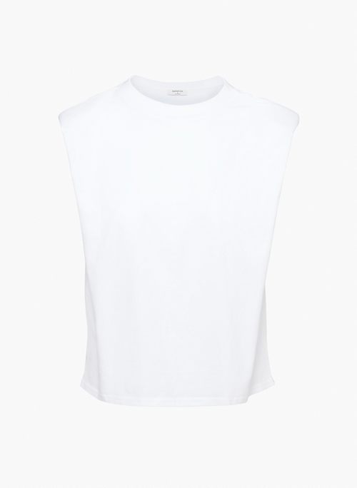SHOULDER PAD TANK - Crew-neck t-shirt with shoulder pads