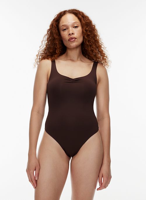 Brown Sleeveless Bodysuits for Women