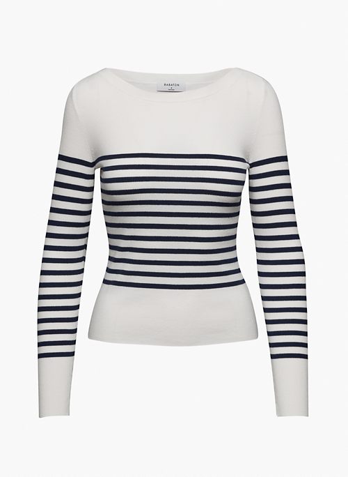 LEAGUE SWEATER - Striped boat-neck sweater