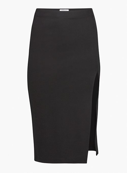 PENCIL SLIT SKIRT - Midi pencil skirt with slit