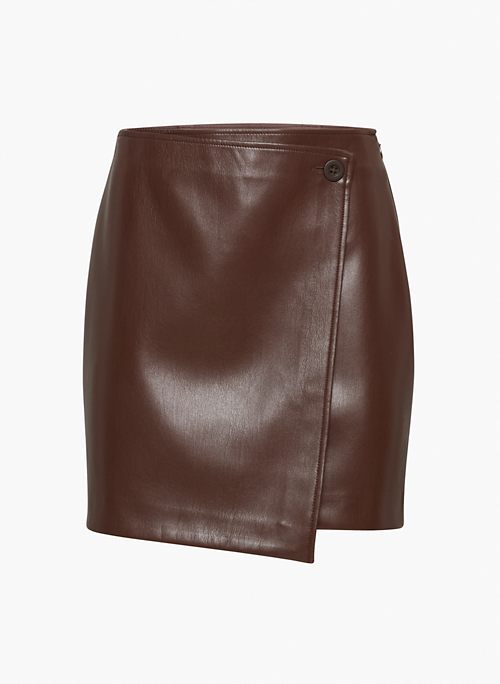 VICINITY SKIRT - Vegan Leather wrap mini skirt
