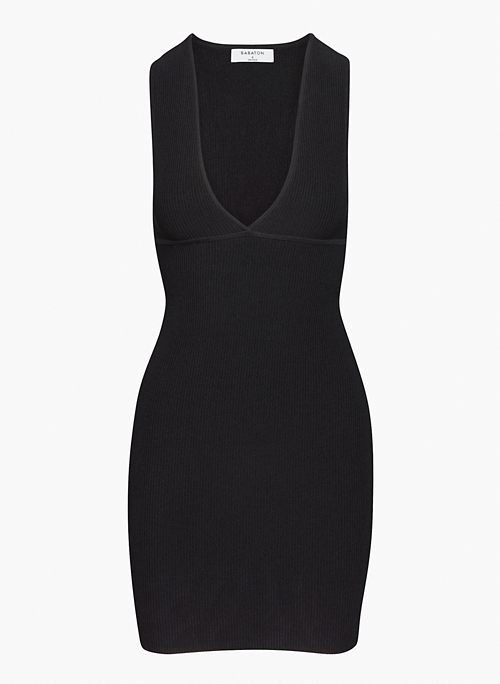 Babaton SCULPT KNIT DEEP V DRESS 