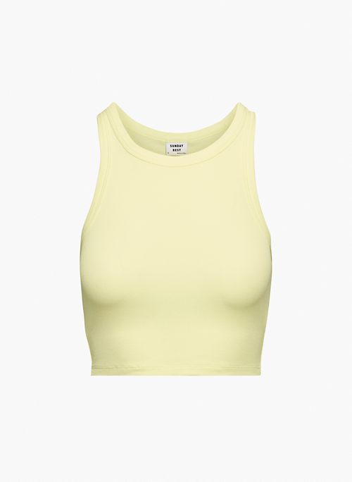 HONOR TANK - Ribbed cropped racerback tank top