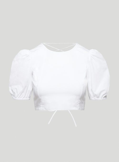 ISLEY BLOUSE - Puff-sleeve open-back blouse