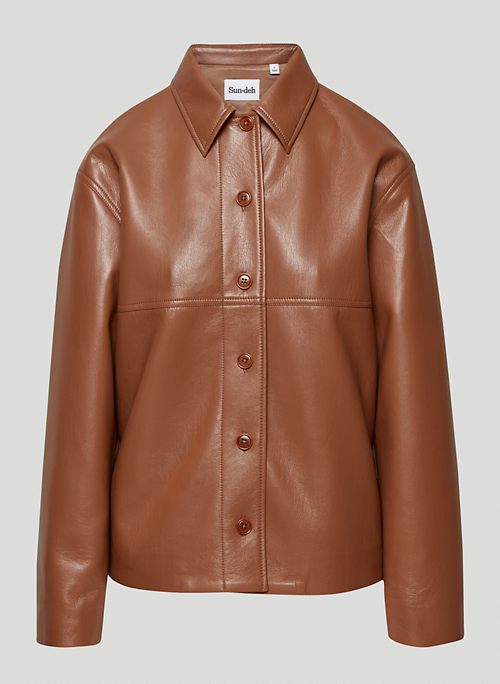 GABBY SHIRT JACKET - Vegan Leather shirt jacket