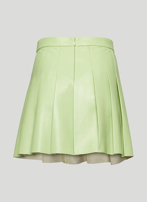 olive micro pleated skirt