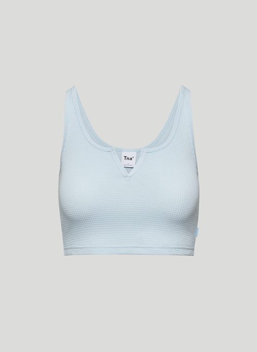 WAFFLE NOTCH TANK - Cropped thermal tank top