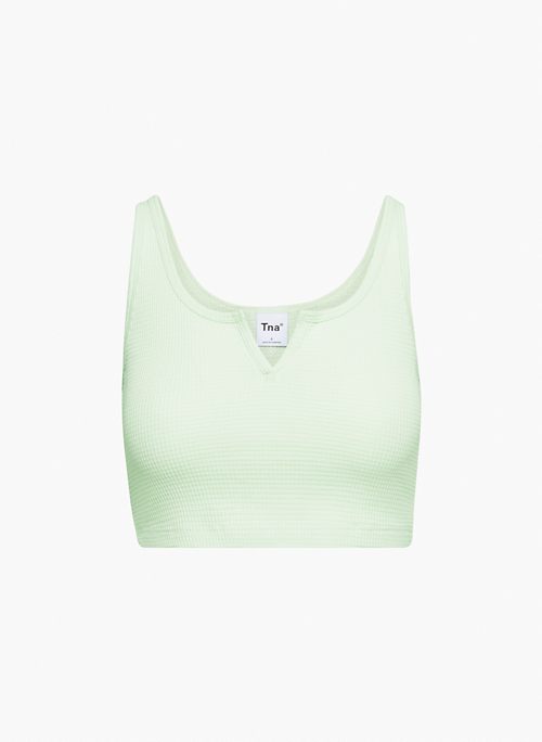 WAFFLE NOTCH TANK - Cropped thermal tank top