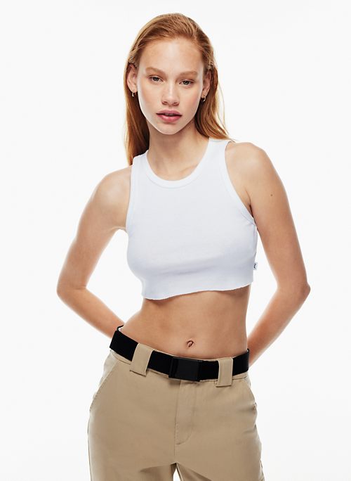Chicwish Ribbed Textured Cropped Racer Tank Top
