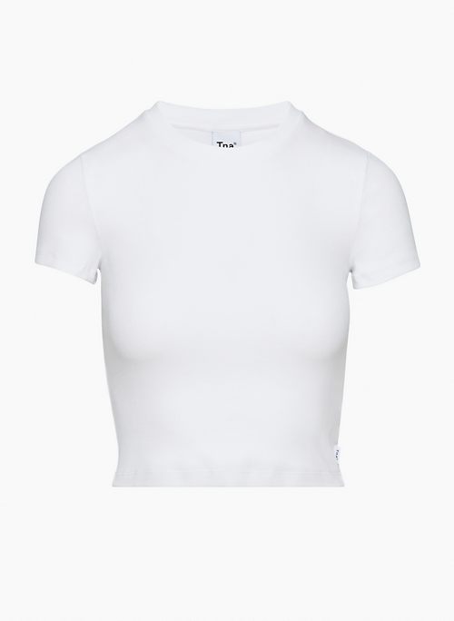 RIBBED WAIST T-SHIRT - Ribbed crew-neck t-shirt