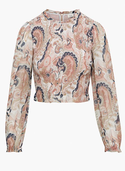 TEMPEST BLOUSE - Smocked chiffon blouse