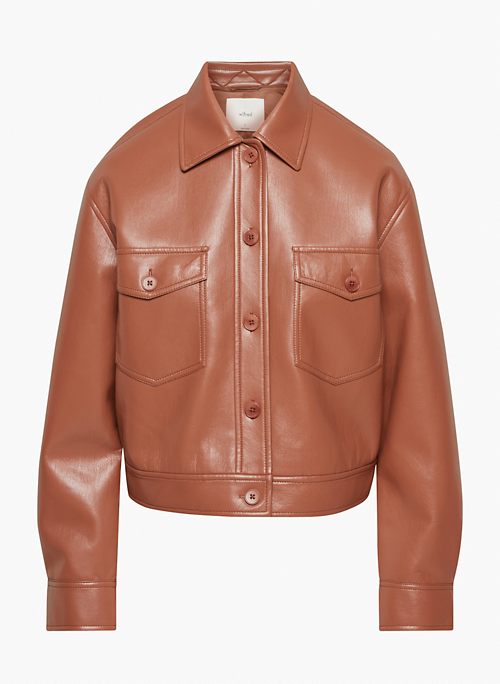 AUTUMN SHIRT JACKET - Boxy-fit Vegan Leather shirt jacket