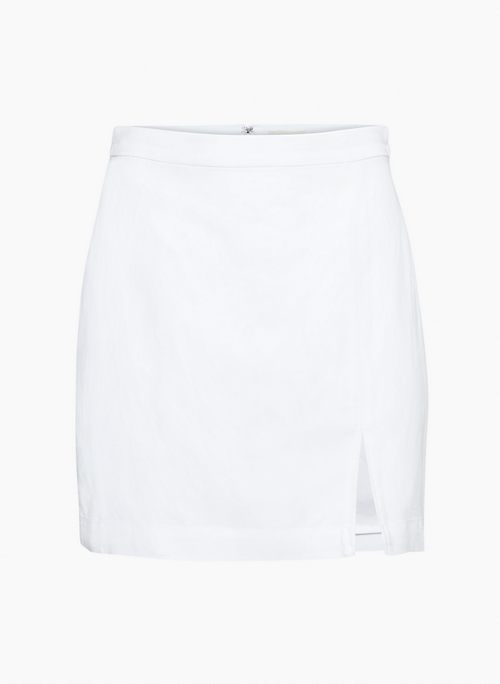 PATIO LINEN SKIRT - High-waisted, A-line linen mini skirt