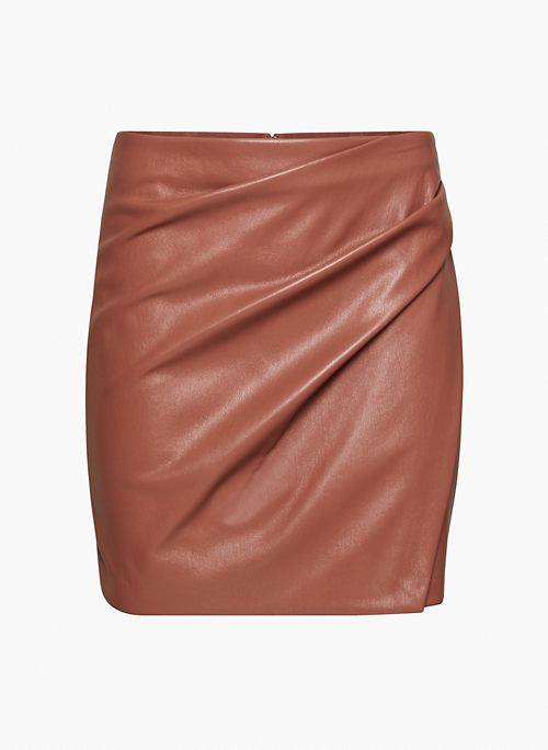 ANGIE SKIRT - High-waisted Vegan Leather mini skirt