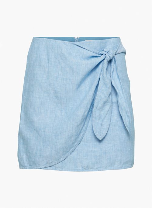 PARTHENON LINEN SKIRT - High-waisted wrap skirt