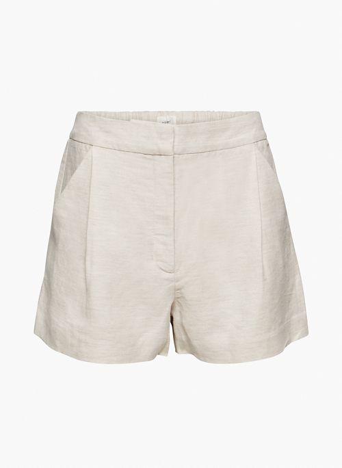 FABLE LINEN 3" SHORT - Pleated linen shorts