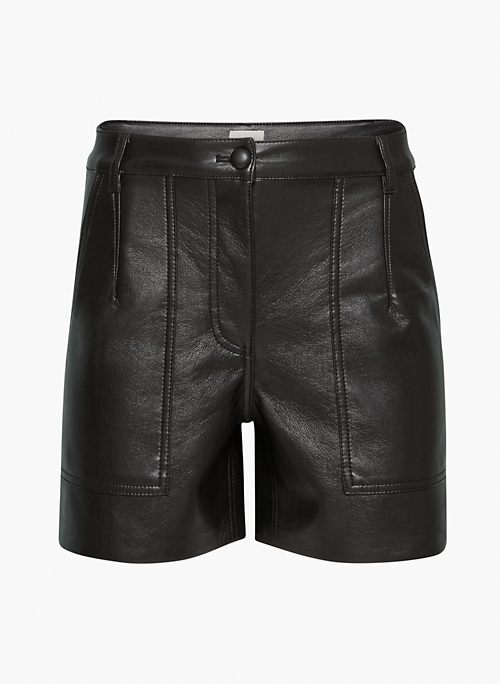 NOCTURNE 5" SHORT - High-waisted Vegan Leather utility shorts