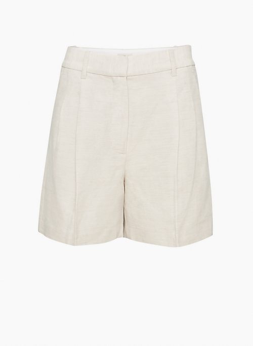 EFFORTLESS LINEN 5" SHORT - High-waisted linen shorts