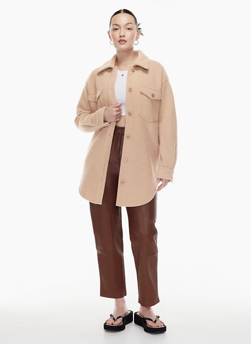 Tan hot sale shirt jacket