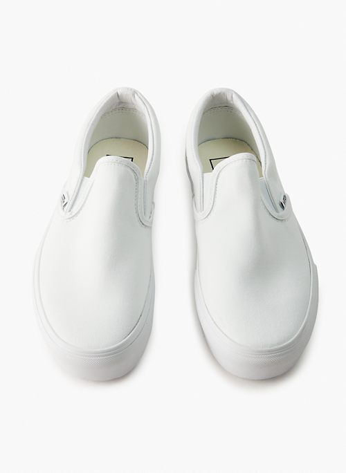 Vans white platform outlet slip on