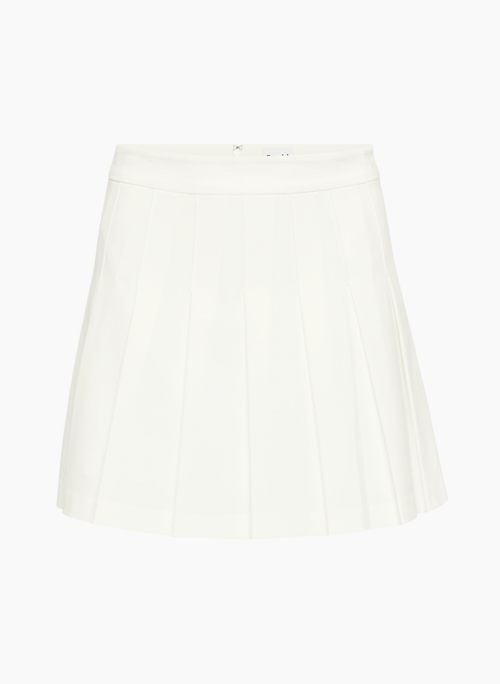 OLIVE MICRO SKIRT - Pleated, high-waisted mini skirt