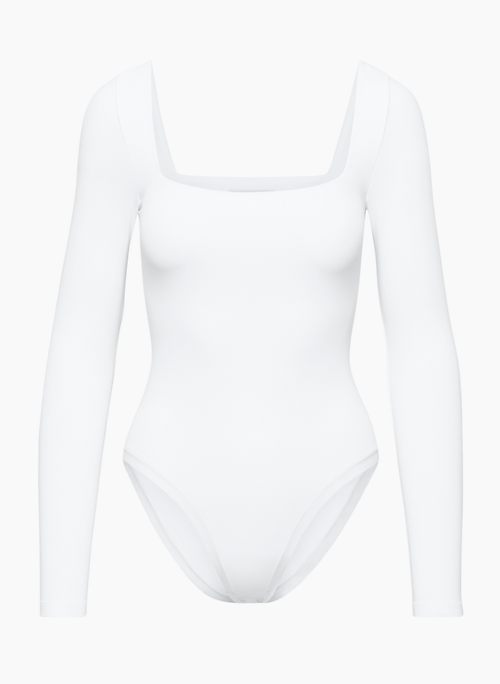 White Long Sleeve Bodysuits for Women