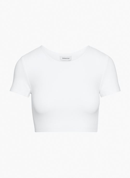 CONTOUR CREW RIBCAGE T-SHIRT - Cropped crew-neck tee