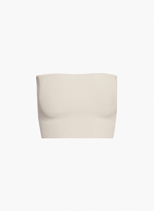 SCULPT KNIT CROPPED TUBE TOP - Cropped knit tube top