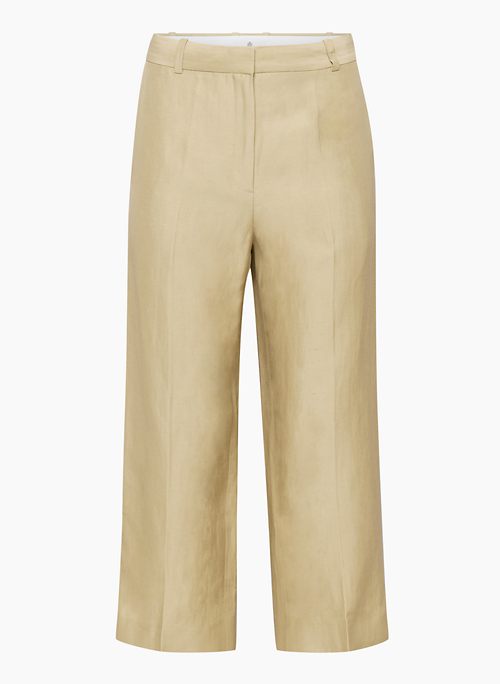 AGENCY LINEN CROPPED PANT - Cropped high-waisted trousers
