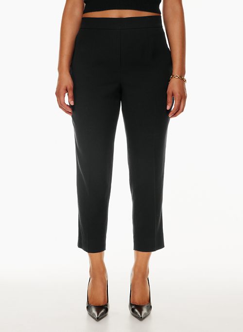 Stretch Crepe Pleated Ankle Pant