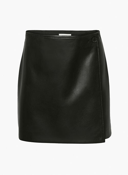 MADDEN SKIRT - Vegan Leather mini wrap skirt