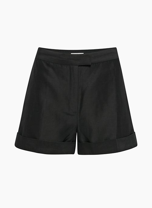 PORTICO LINEN SHORT - High-rise linen shorts