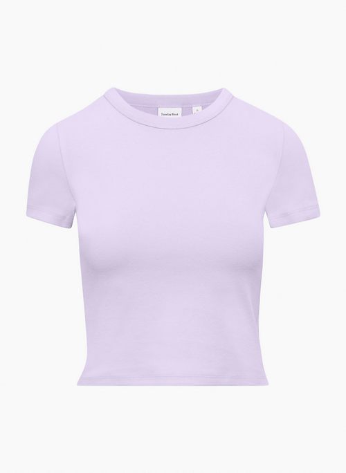 Cute Star Crop Top T-Shirt - Lilac Purple