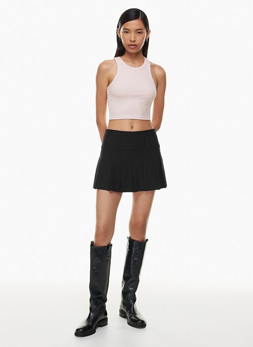 Rotita High Waist Solid Black Mini Skirt