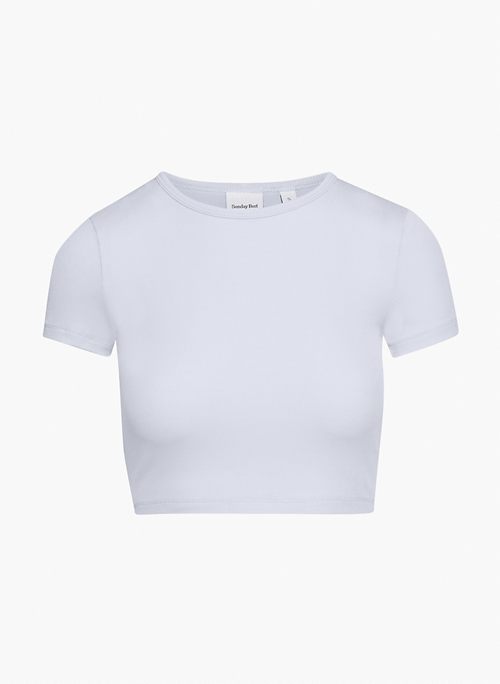 BLISS CROPPED T-SHIRT - Cropped ribbed t-shirt