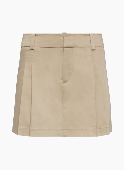 RIDER SKIRT - Cotton sateen pleated micro skirt