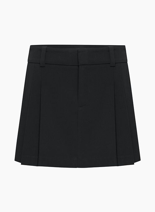 RIDER SKIRT - Twill mid-rise pleated micro skirt
