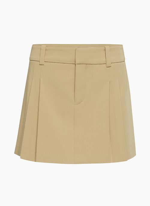RIDER SKIRT - Twill mid-rise pleated micro skirt