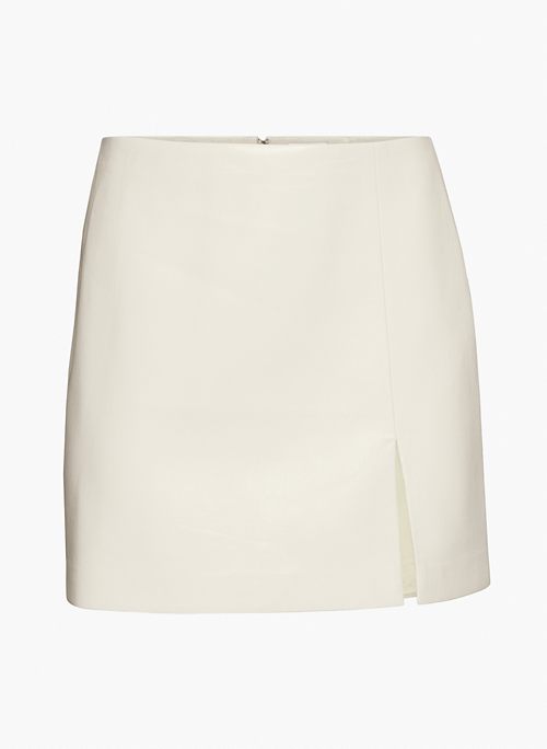 TATIANA SKIRT - High-waisted vegan leather mini skirt