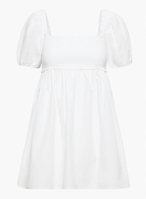 HADLEY POPLIN DRESS - Puff-sleeve poplin babydoll mini dress